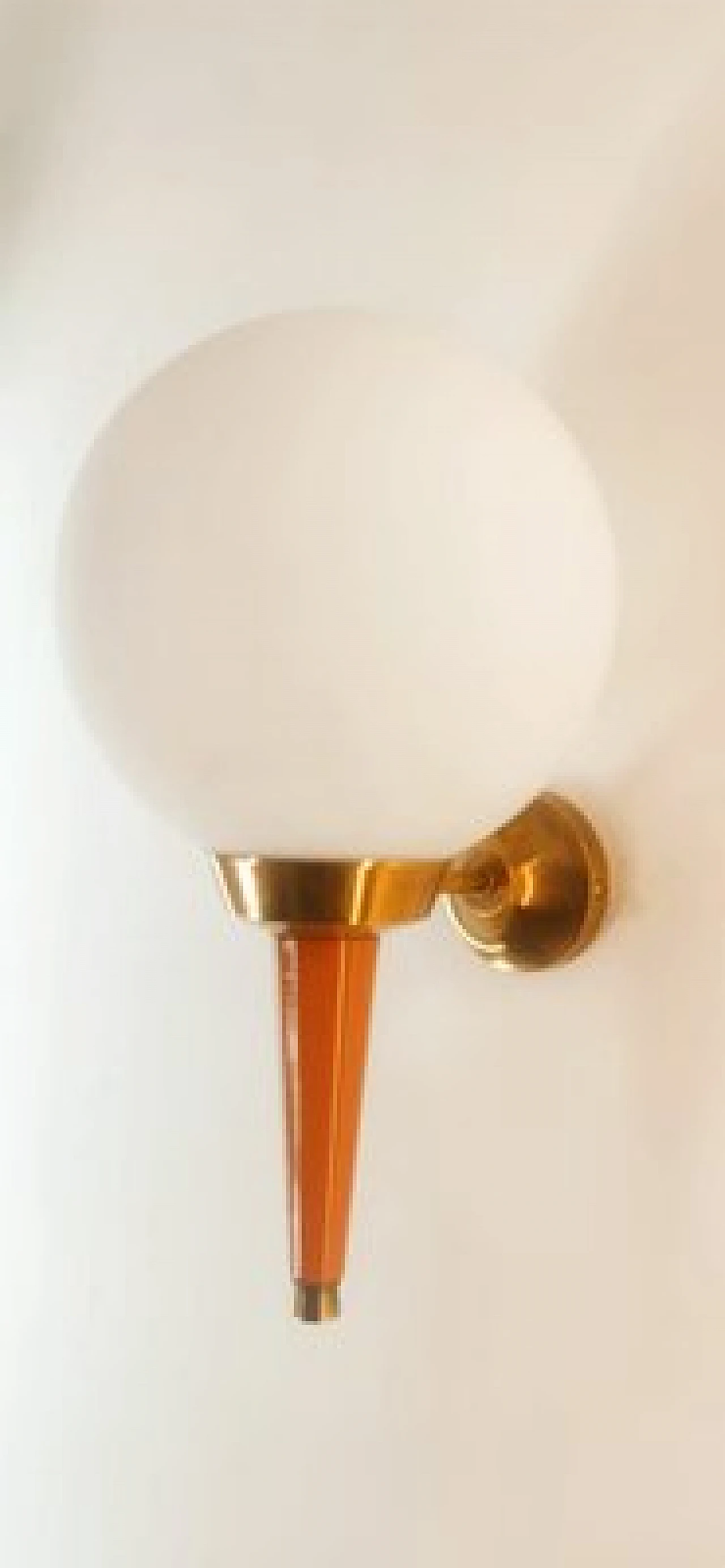 Glass, brass and orange metal wall light by Stilnovo, 1970s 5