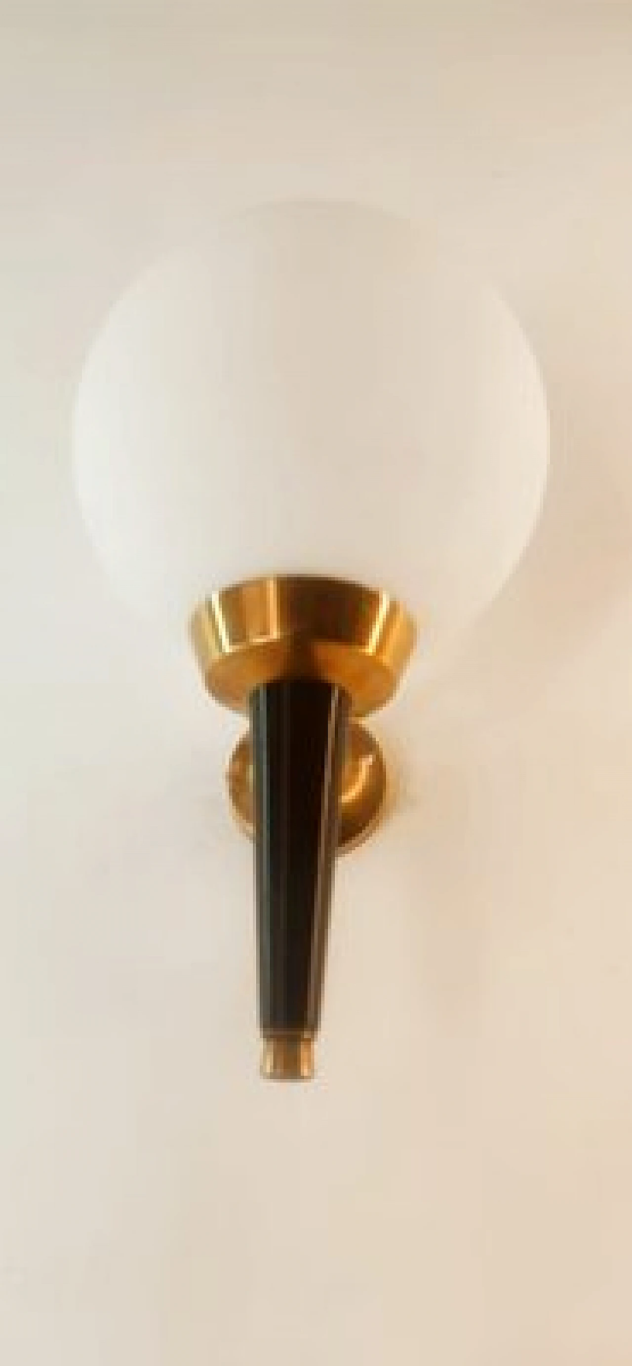 Applique in vetro, ottone e metallo nero di Stilnovo, anni '70 3