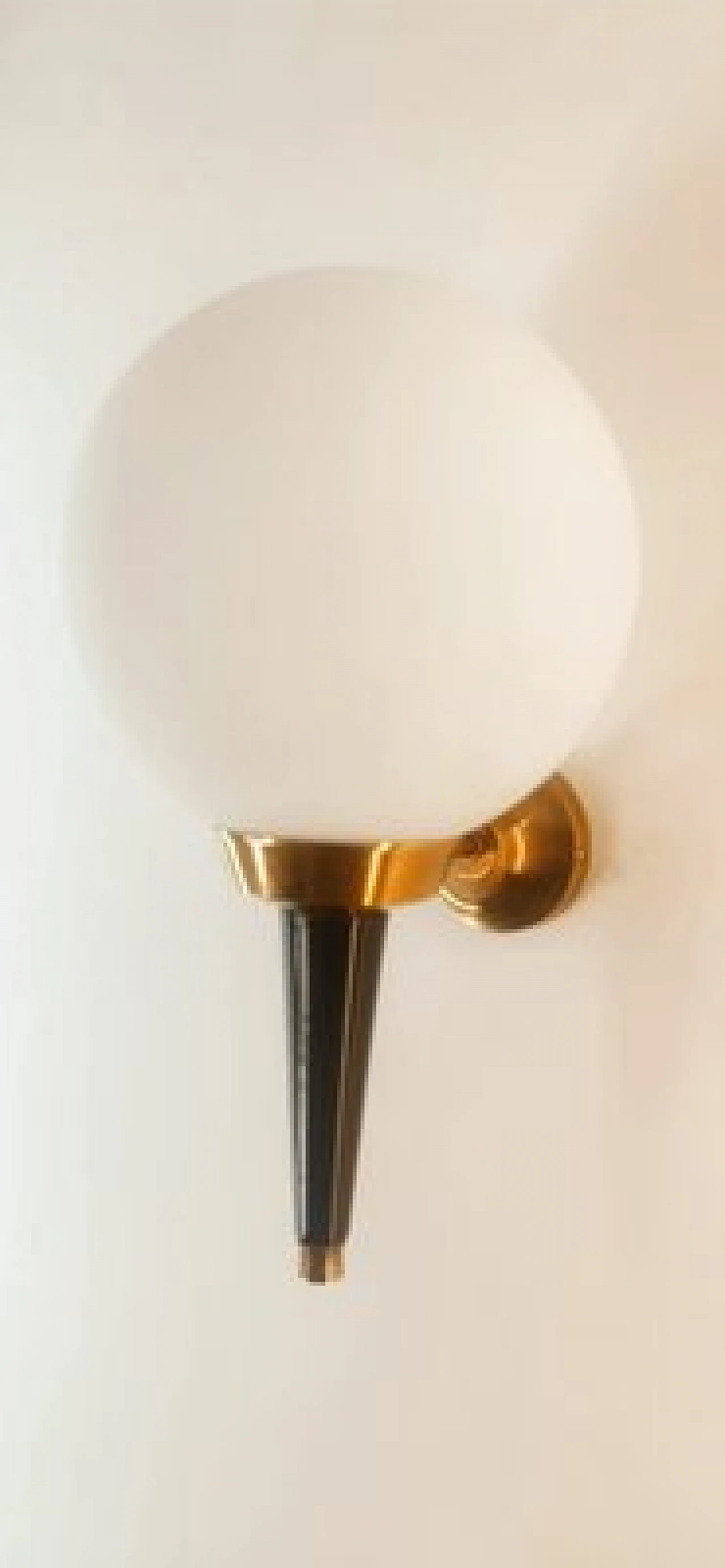 Applique in vetro, ottone e metallo nero di Stilnovo, anni '70 4