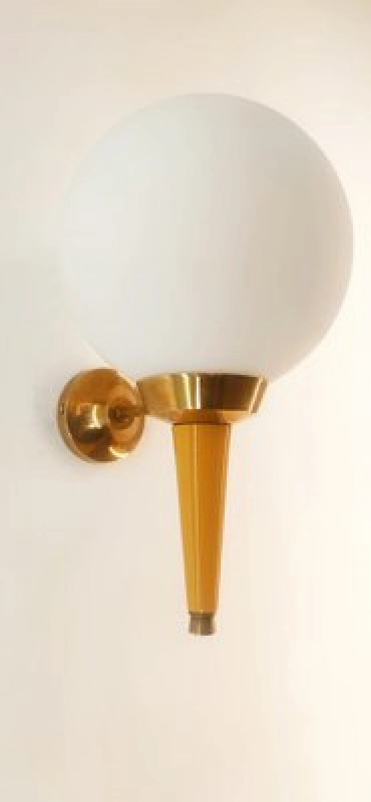 Glass, brass and yellow metal wall light by Stilnovo, 1970s 1