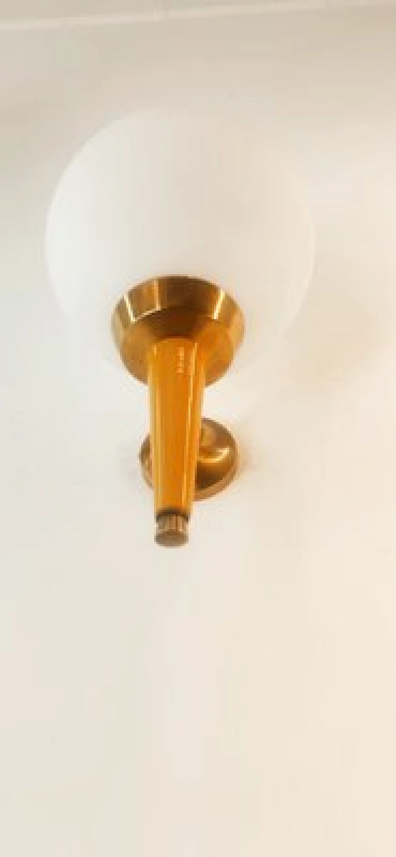 Glass, brass and yellow metal wall light by Stilnovo, 1970s 4