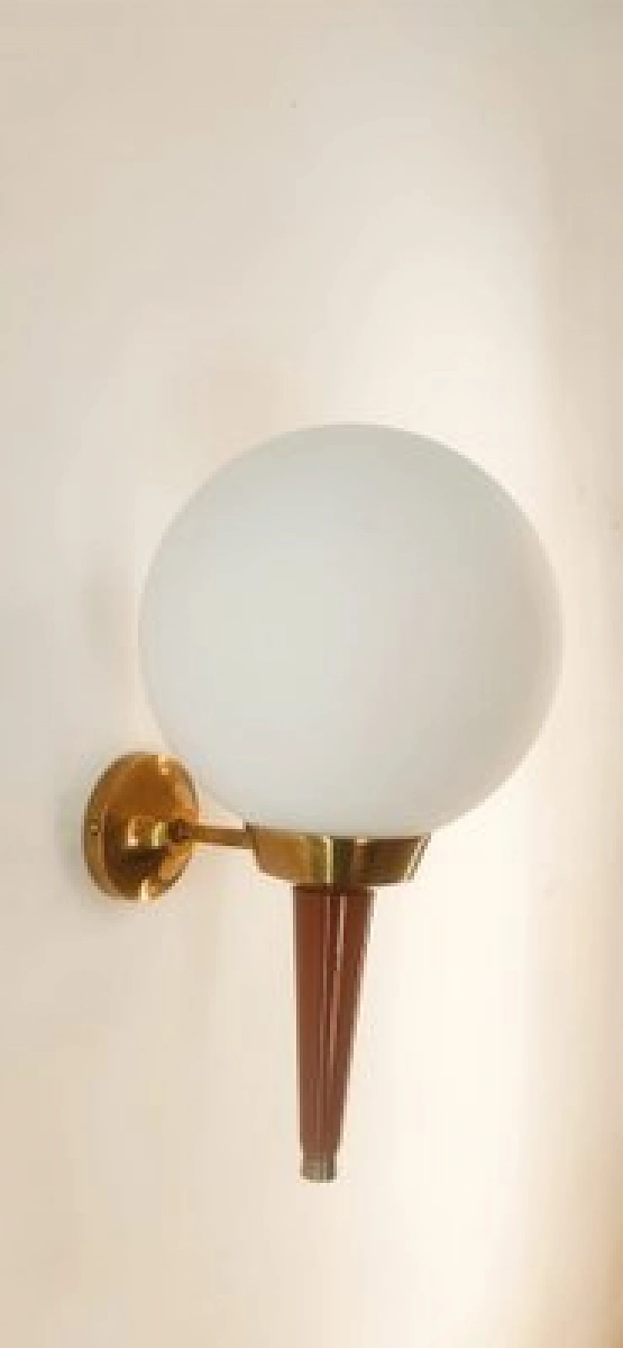 Applique in vetro, ottone e metallo rosso di Stilnovo, anni '70 5