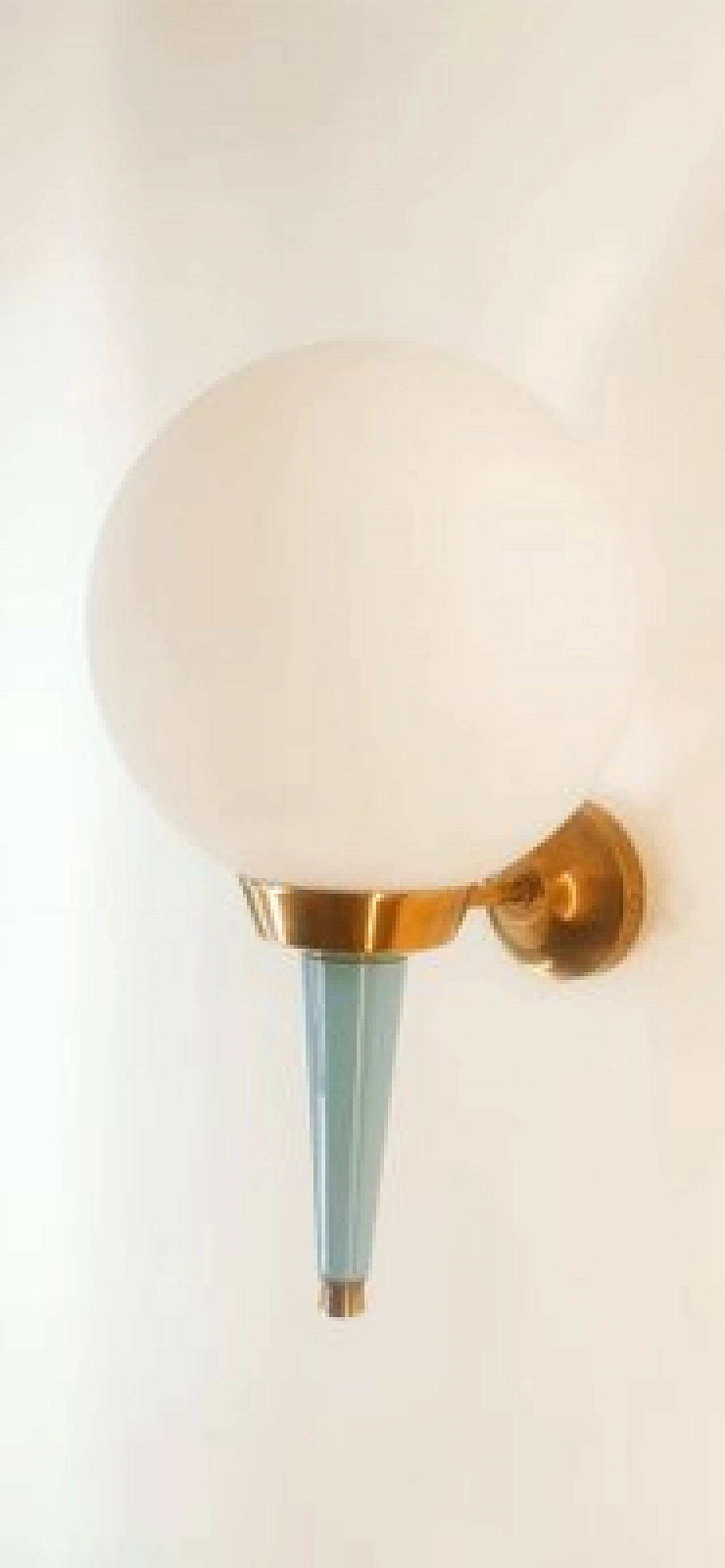 Applique in vetro, ottone e metallo azzurro di Stilnovo, anni '70 7