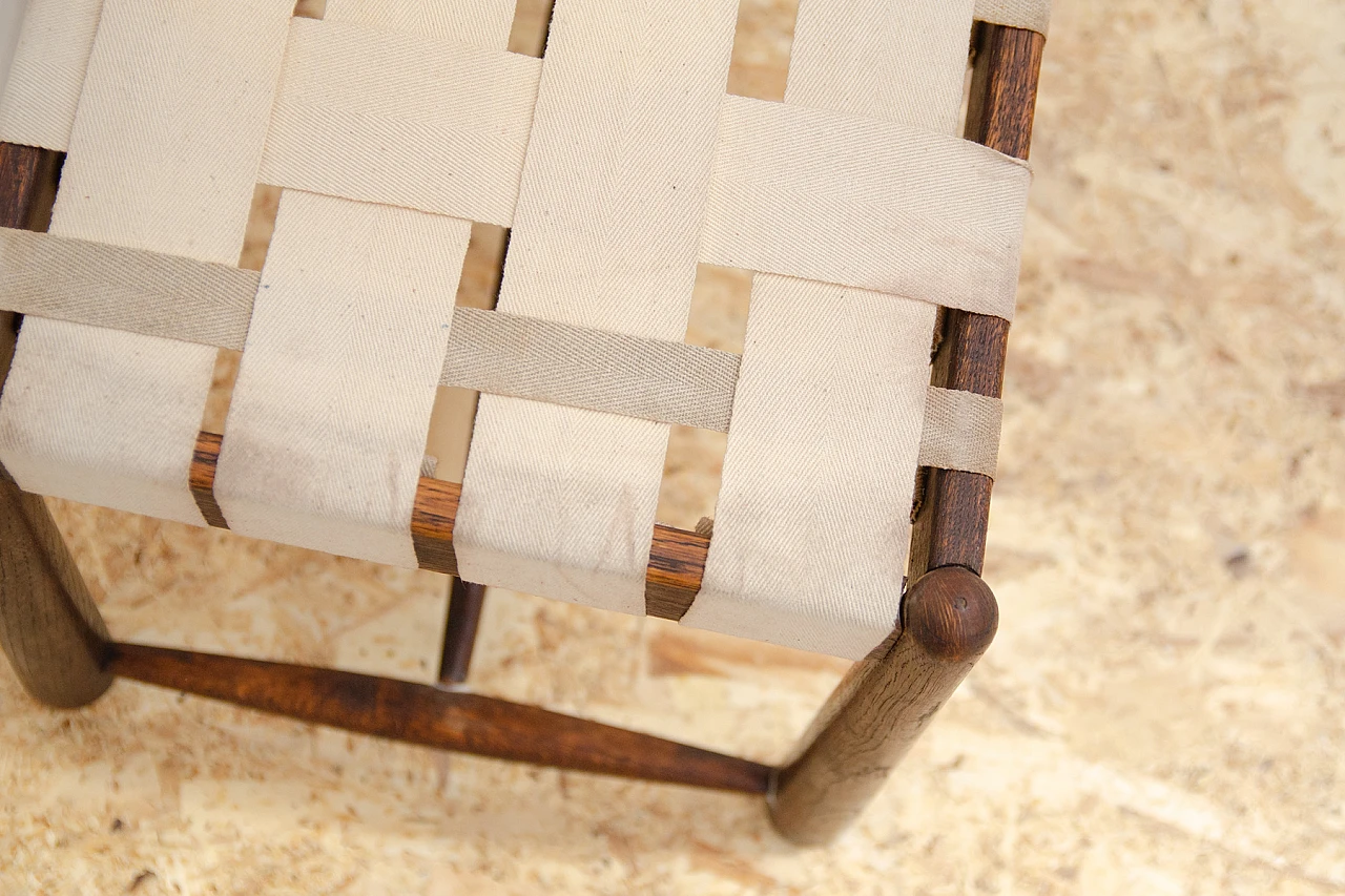 Sgabello in faggio e tessuto di Krásná Jizba, anni '60 7