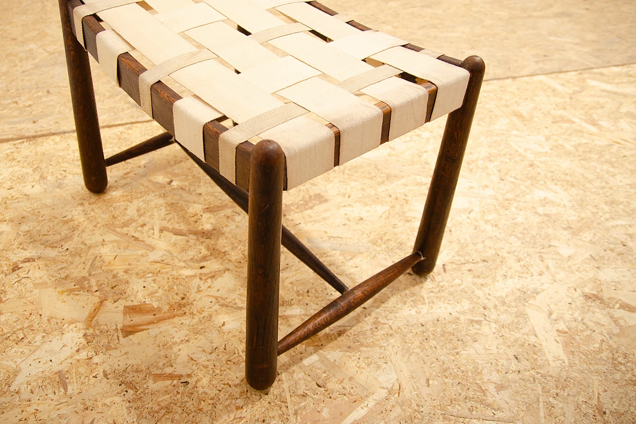 Sgabello in faggio e tessuto di Krásná Jizba, anni '60 9