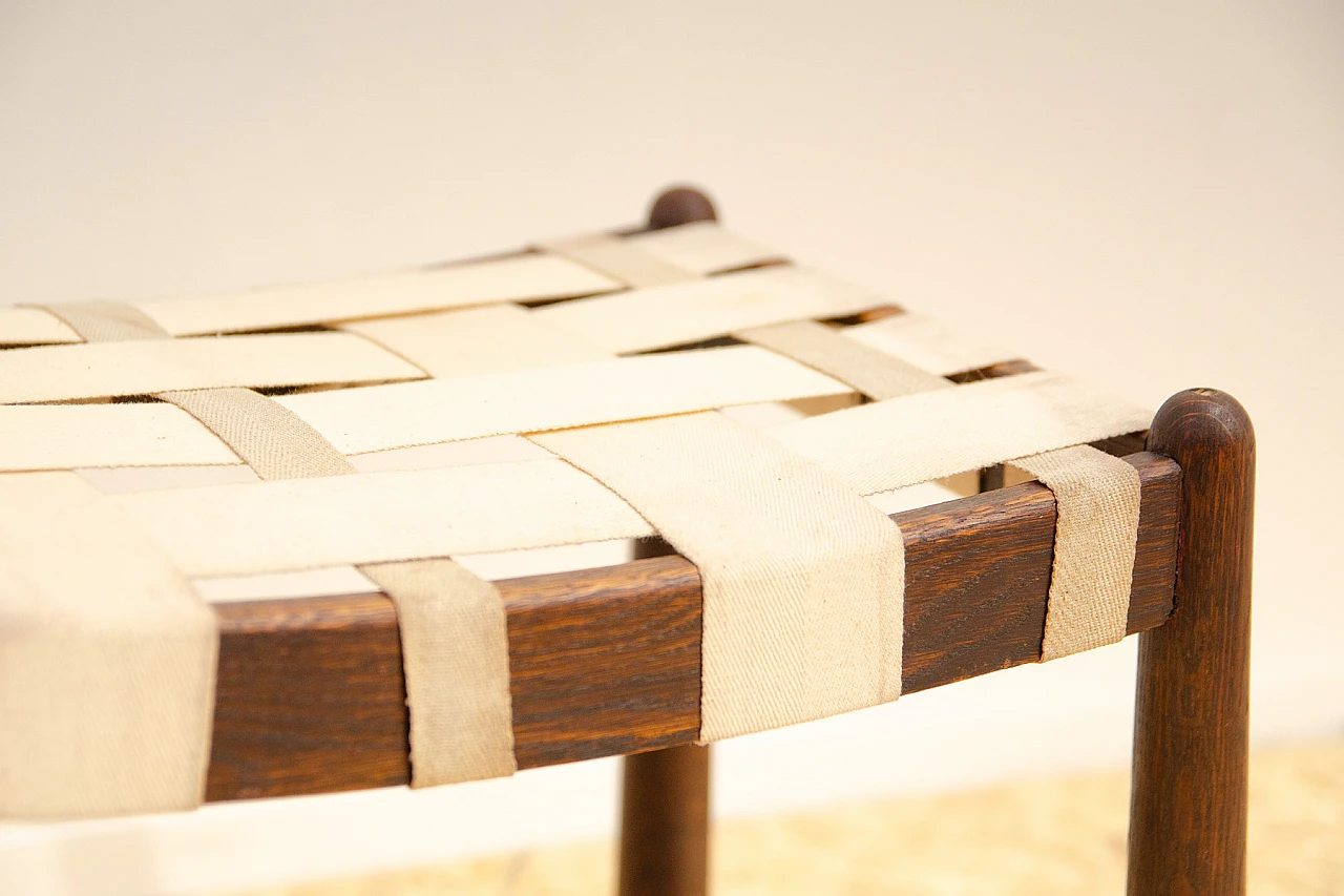 Sgabello in faggio e tessuto di Krásná Jizba, anni '60 11