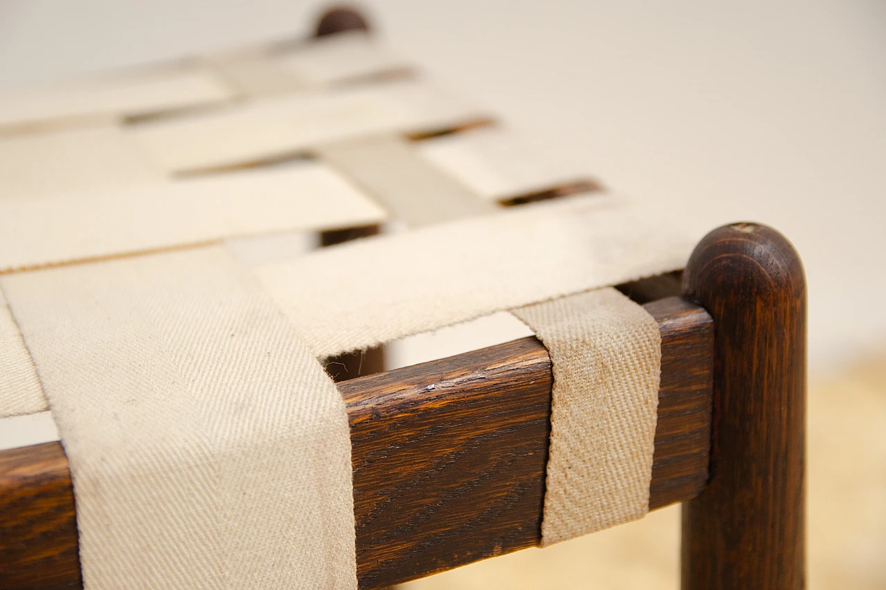 Sgabello in faggio e tessuto di Krásná Jizba, anni '60 12