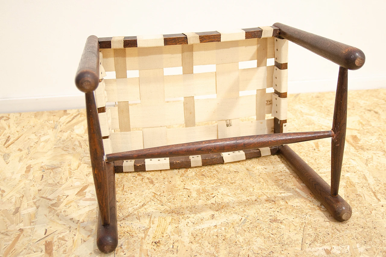 Sgabello in faggio e tessuto di Krásná Jizba, anni '60 13