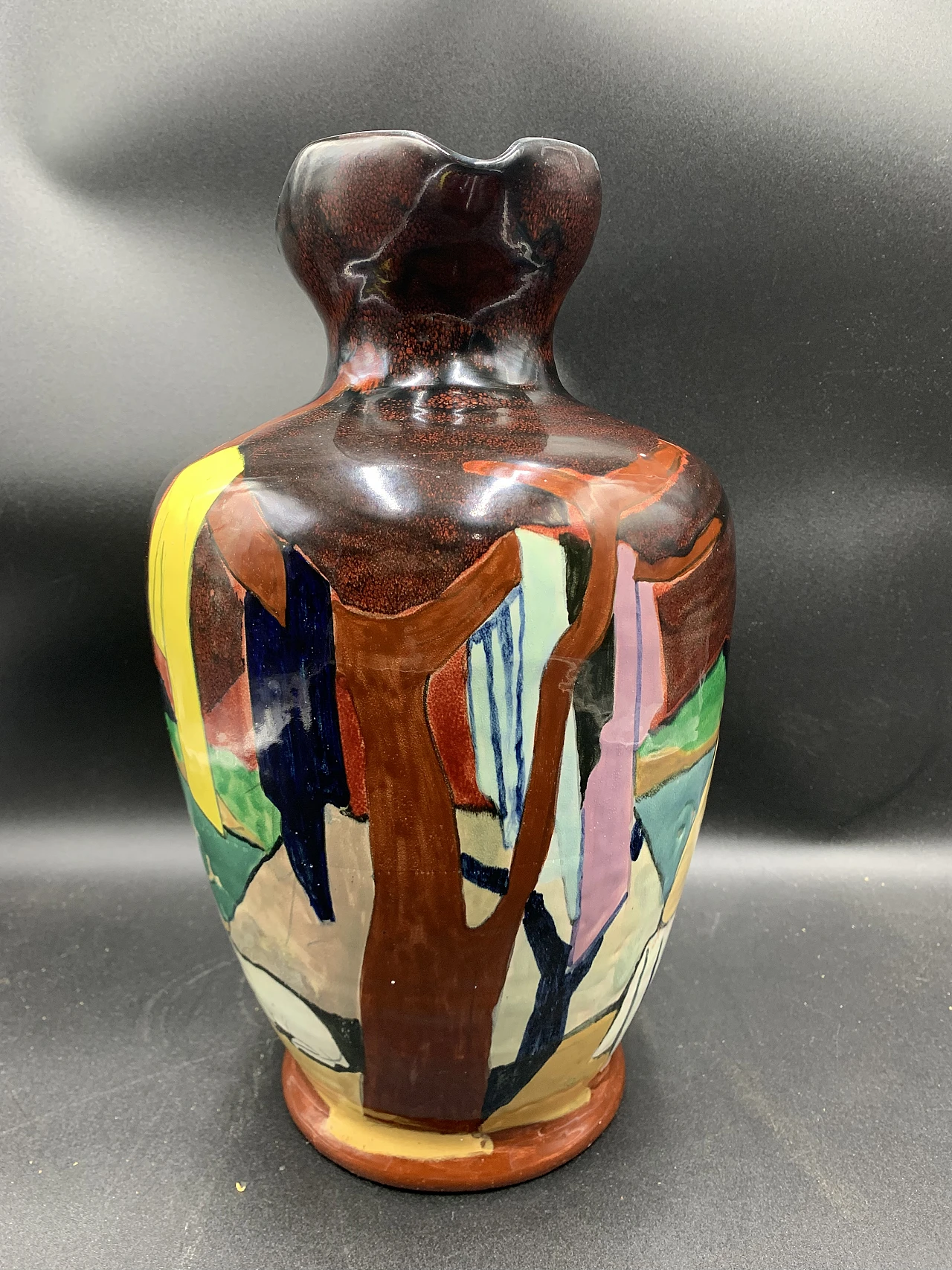 Vaso dipinto a smalto di Cornali per Art Rumi, anni '20 4