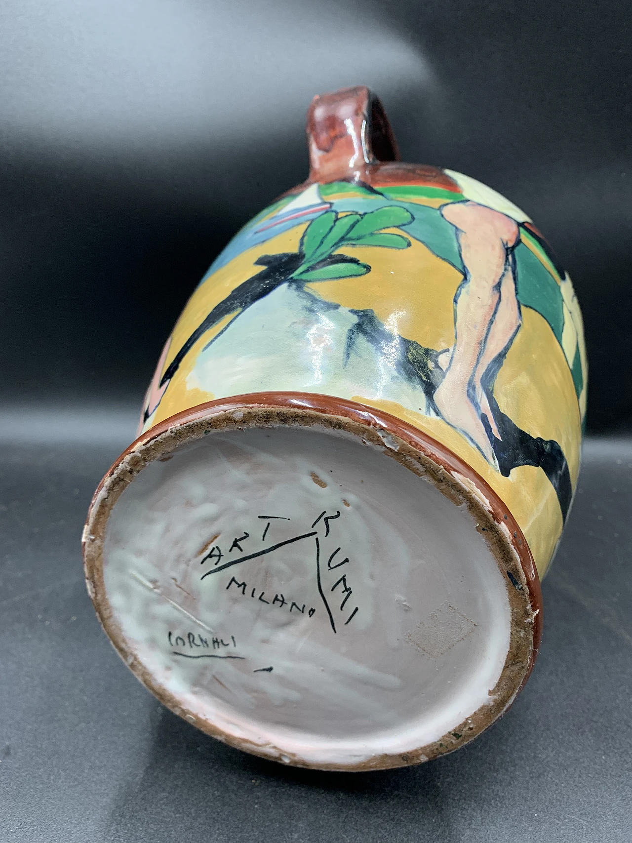 Vaso dipinto a smalto di Cornali per Art Rumi, anni '20 5