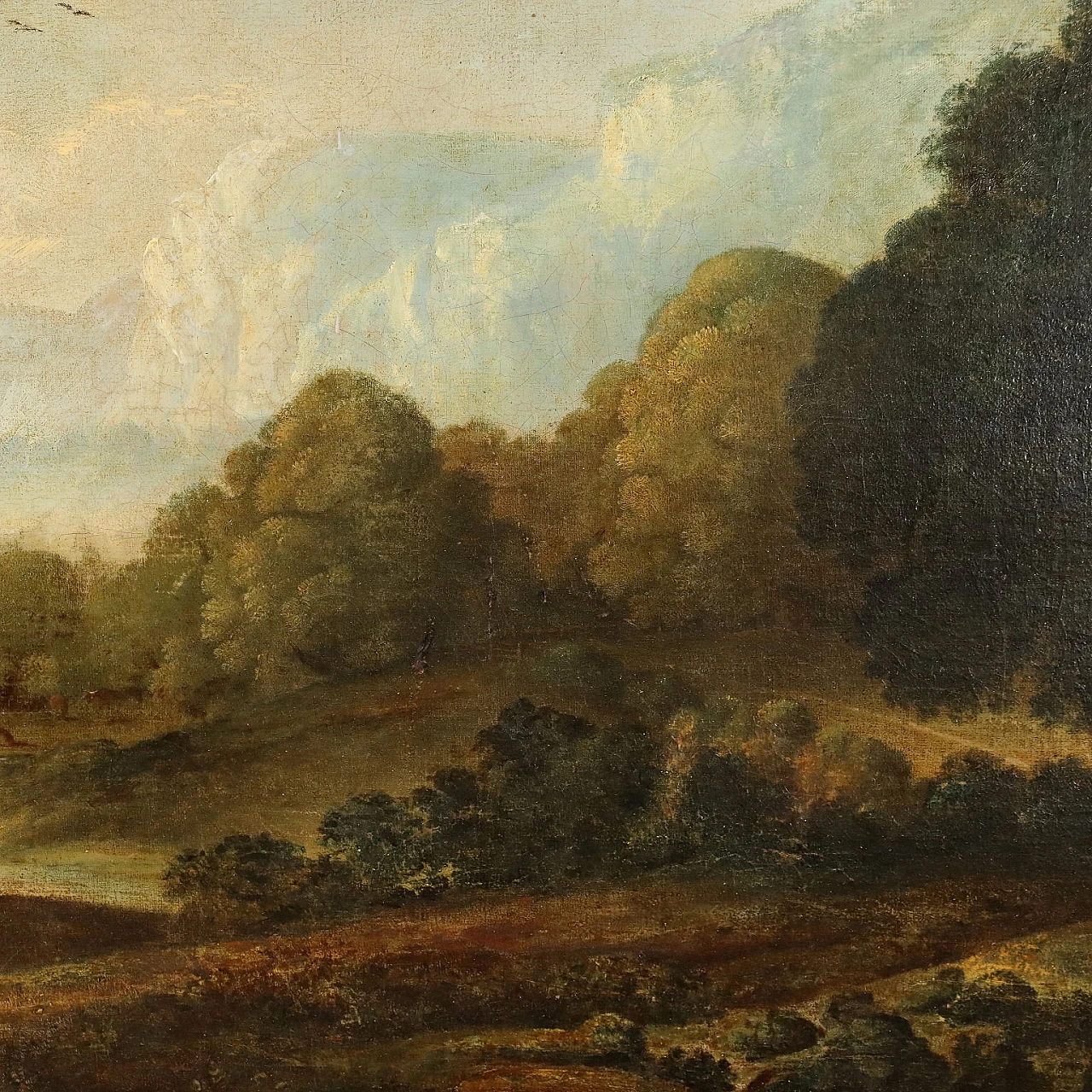 Landscape with sea view, oil on canvas, 18th century 5