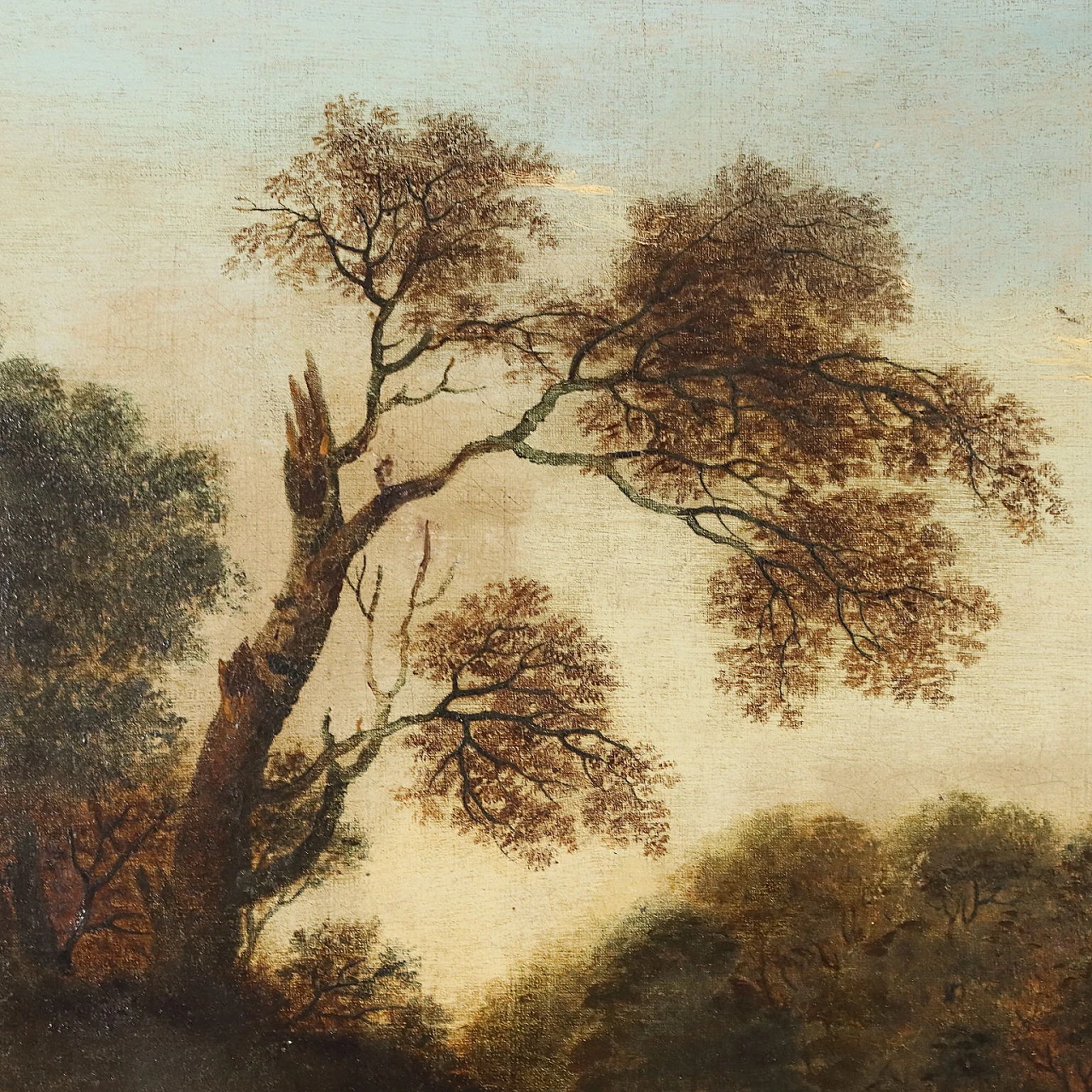 Landscape with sea view, oil on canvas, 18th century 7
