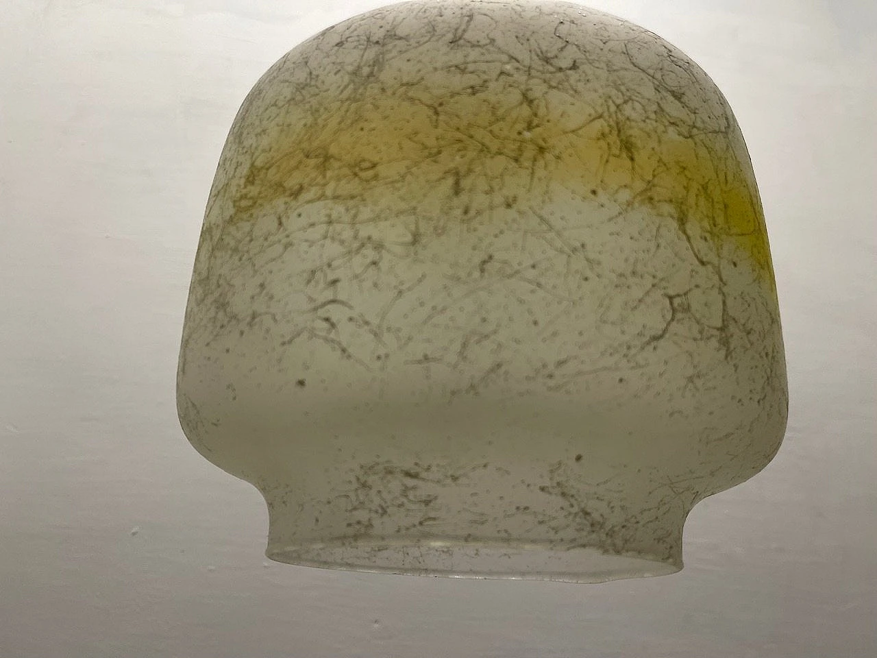 Murano glass white & yellow ceiling lamp, 1980s 4