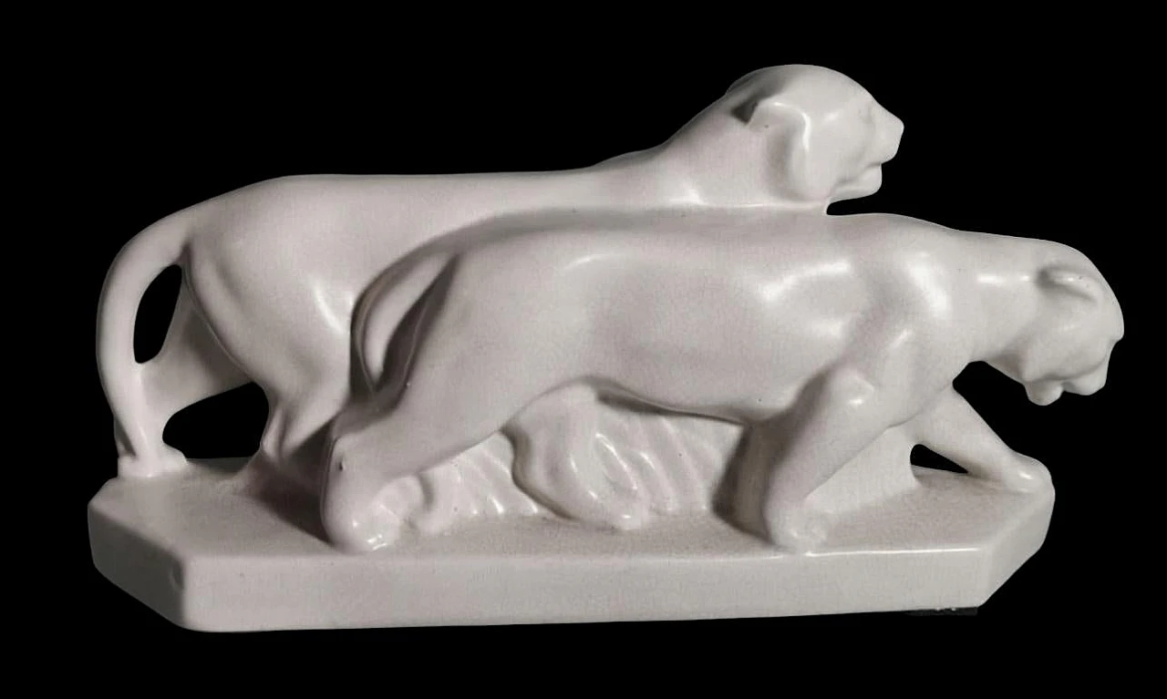 Saint Clement style craquelé ceramic sculpture, 1930s 6