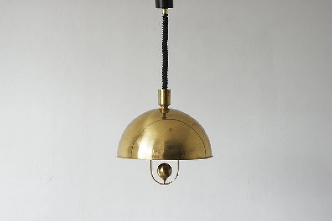 Lampadario in ottone di Florian Schulz, anni '70 1