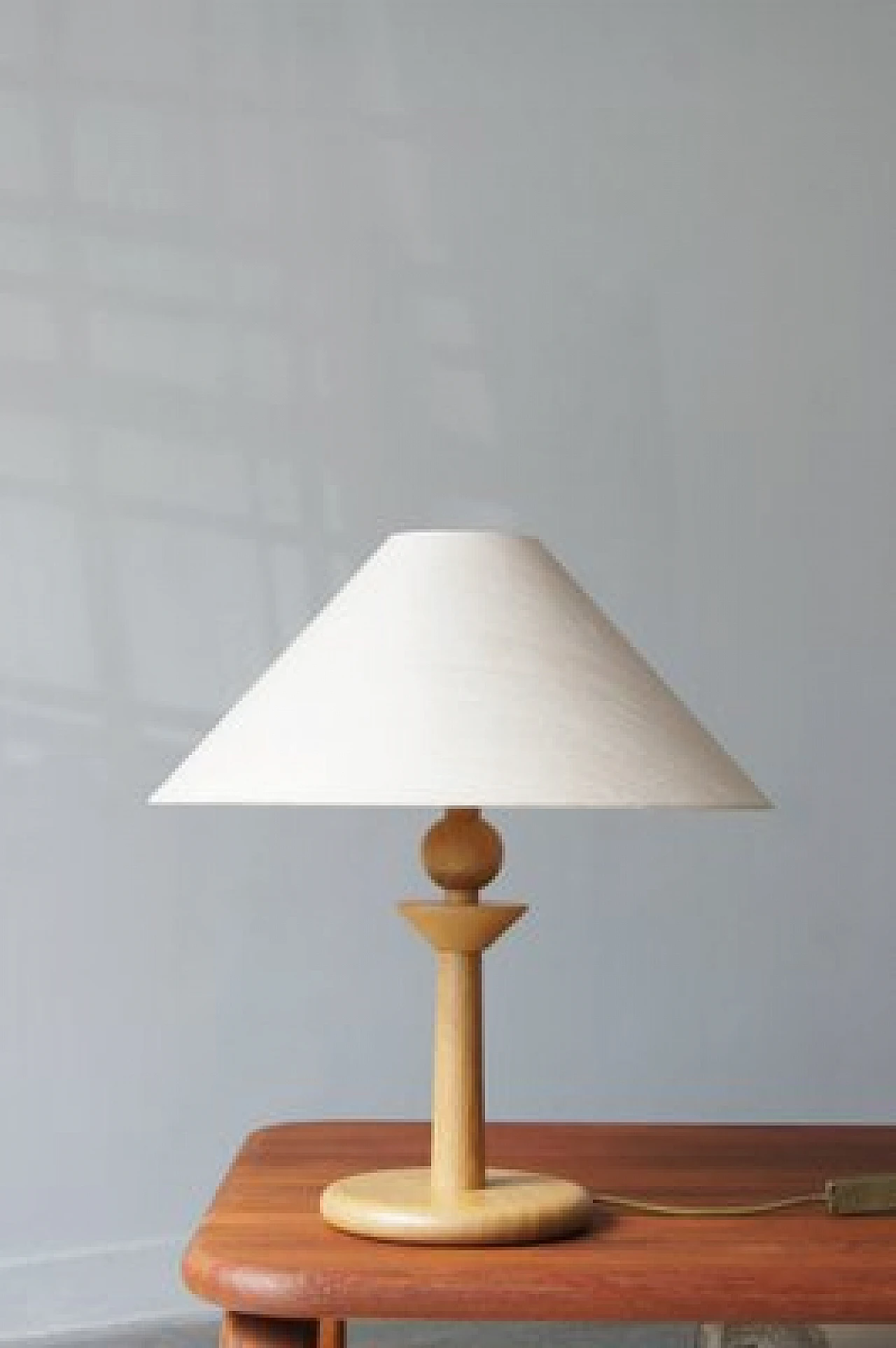Lampada da tavolo in quercia di Asmuth Leuchten, anni '70 1