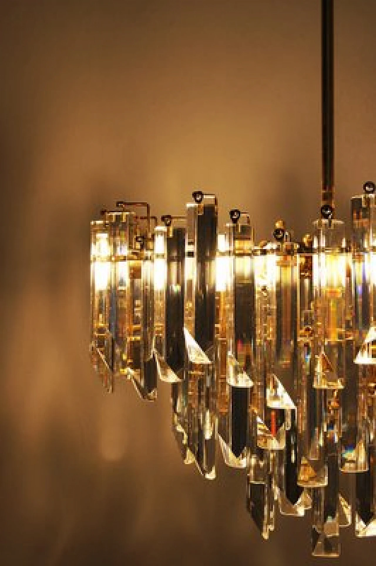 Lampadario Cristal Triedri in vetro di Murano di Paolo Venini per Venini 5