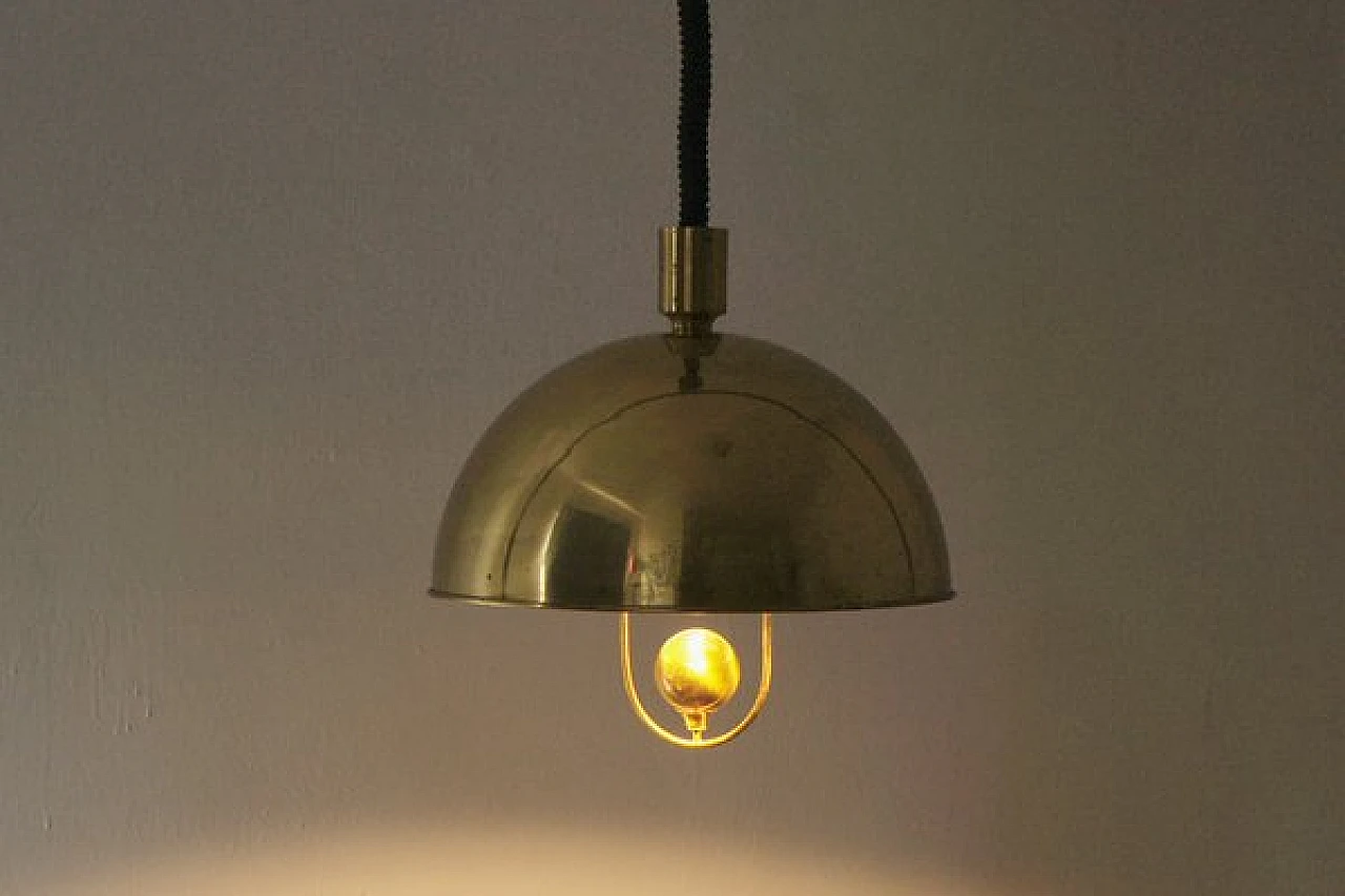 Lampadario in ottone di Florian Schulz, anni '70 6