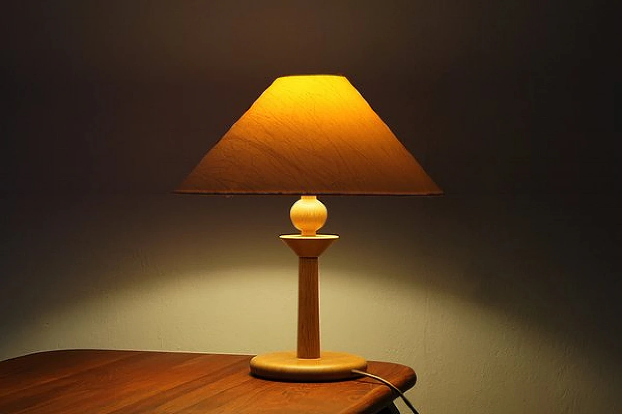 Lampada da tavolo in quercia di Asmuth Leuchten, anni '70 6
