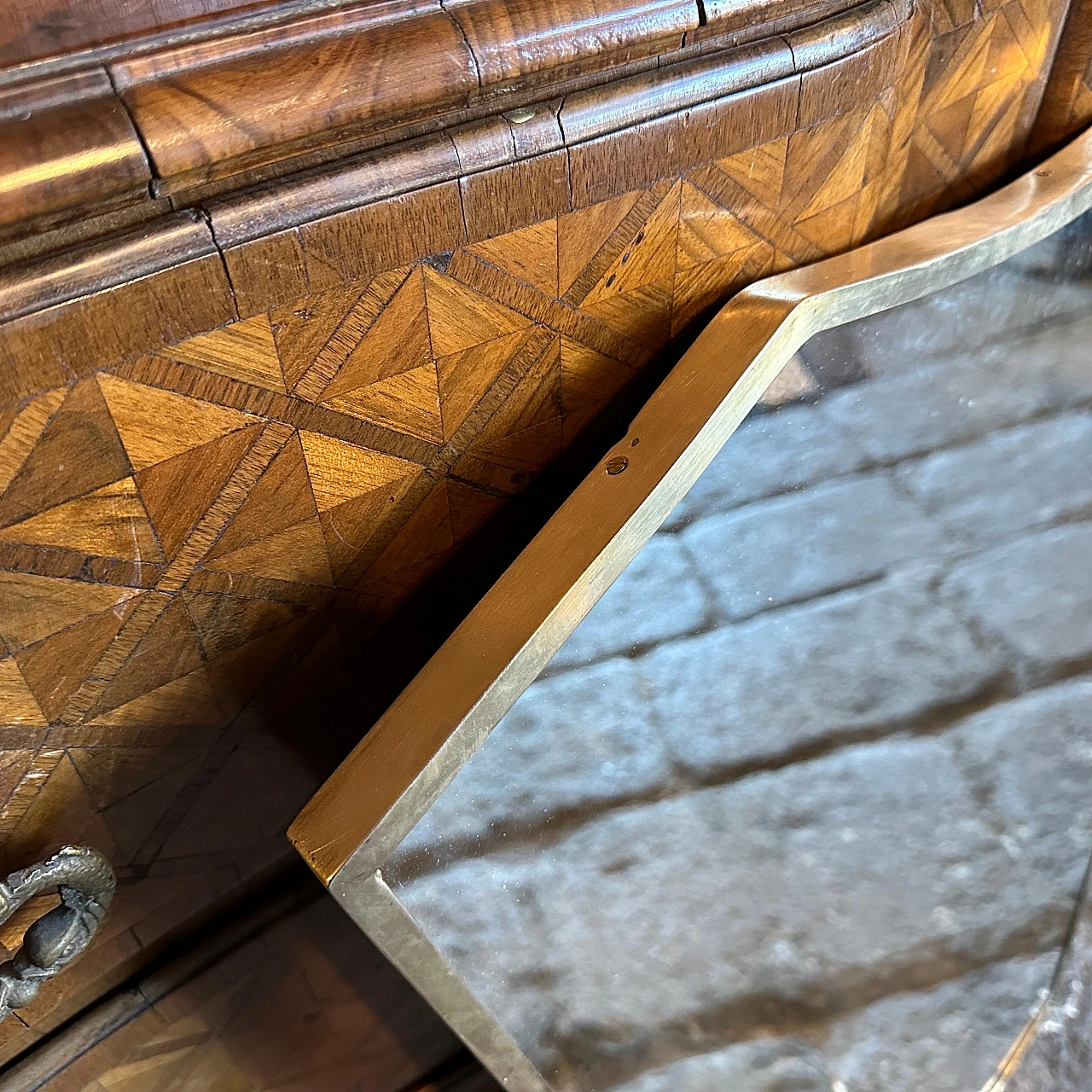 Specchio da parete in ottone alla maniera di Gio Ponti, anni '60 8