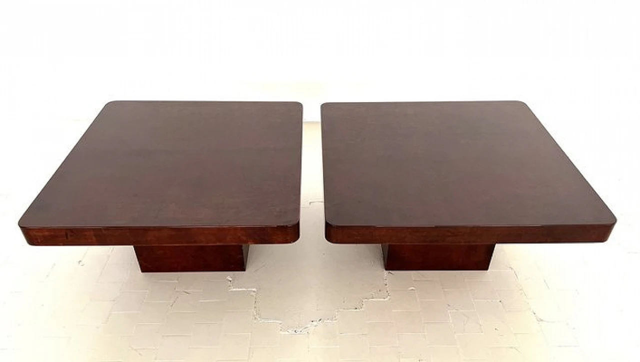 Coppia di tavolini in pergamena laccata di Aldo Tura, anni '70 1