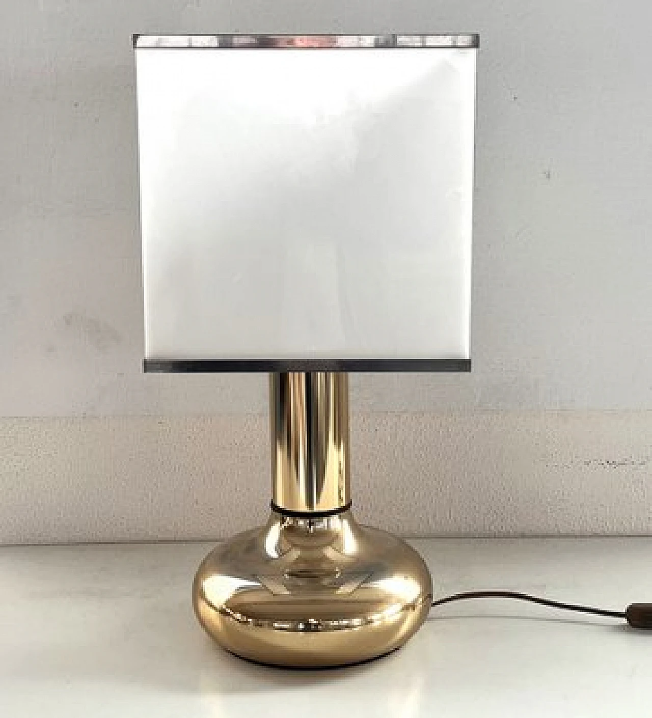 Acrylic glass and metal table lamp by Lamter, 1970s 1