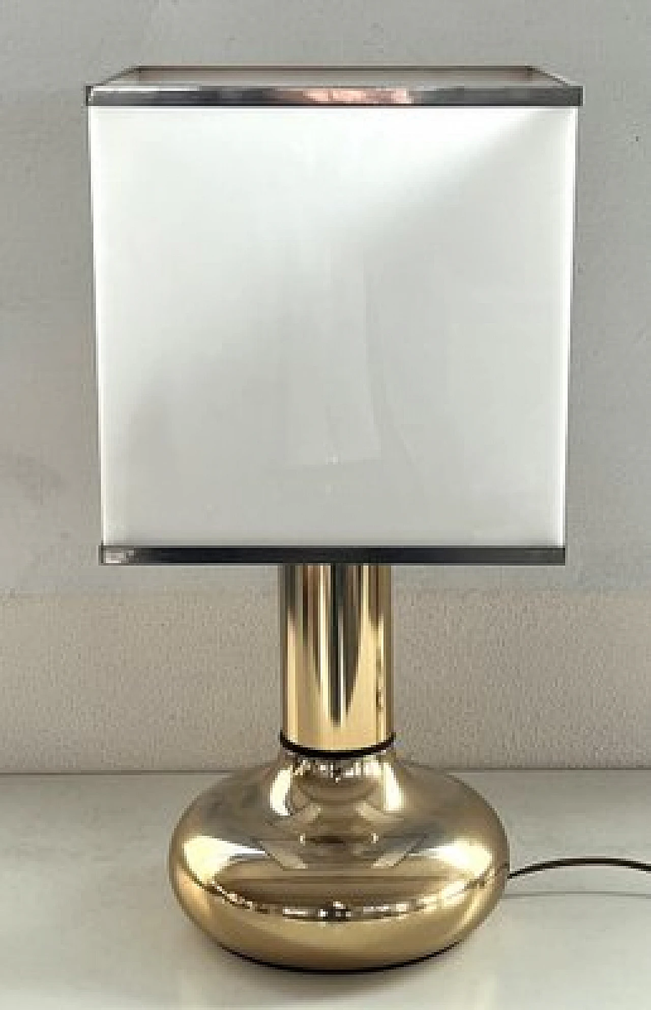 Acrylic glass and metal table lamp by Lamter, 1970s 4