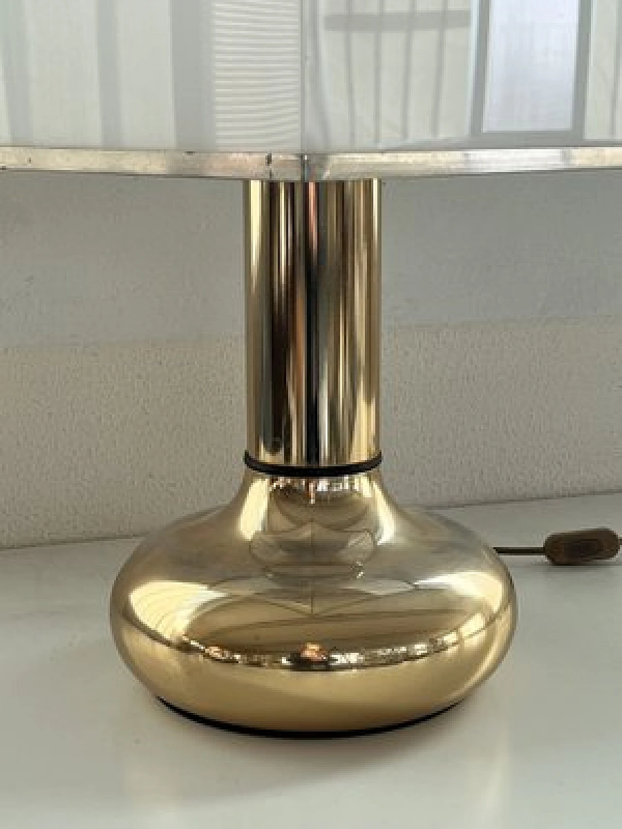 Acrylic glass and metal table lamp by Lamter, 1970s 7