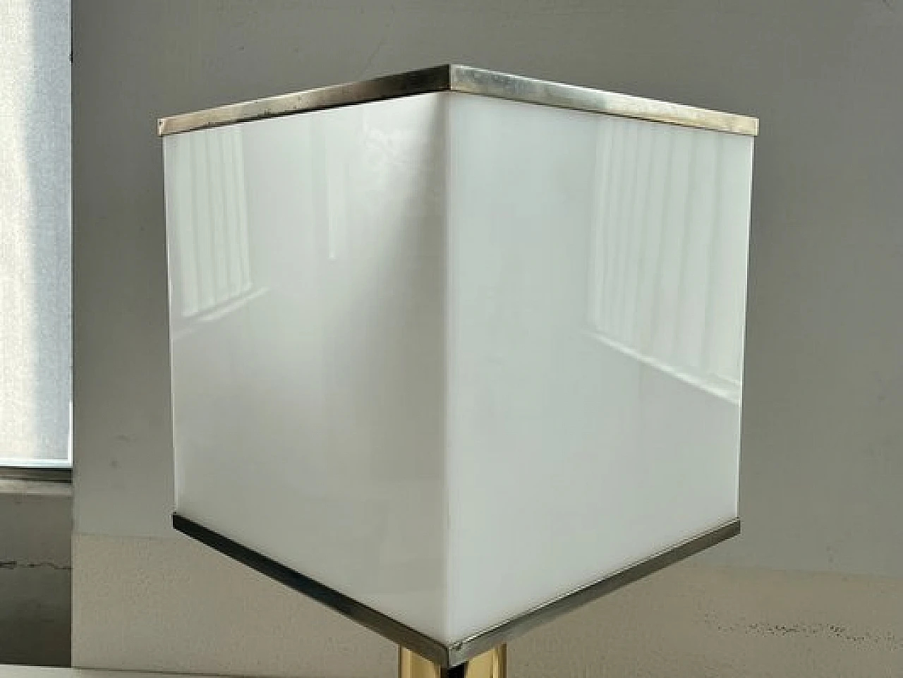 Acrylic glass and metal table lamp by Lamter, 1970s 13
