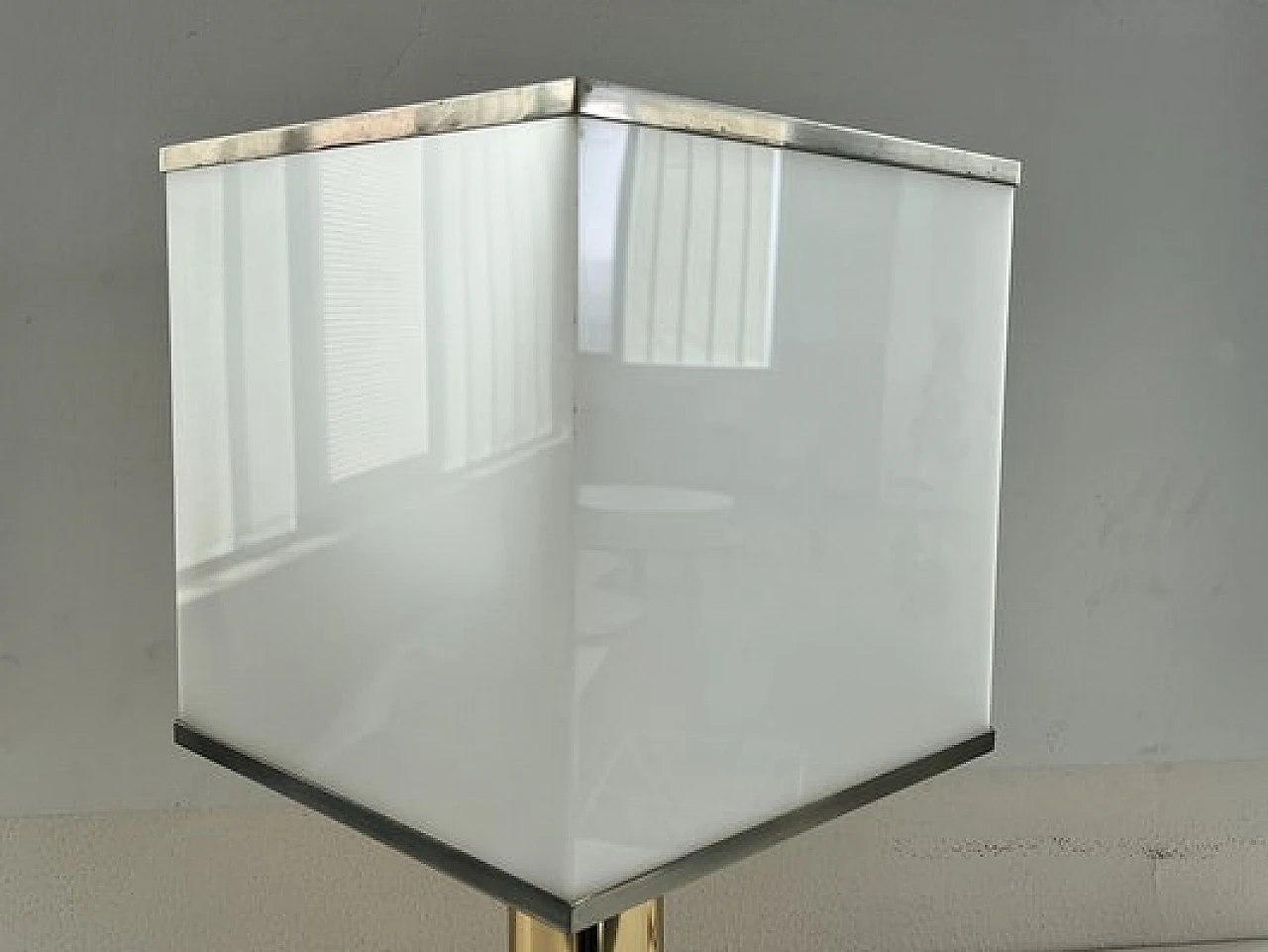 Acrylic glass and metal table lamp by Lamter, 1970s 15