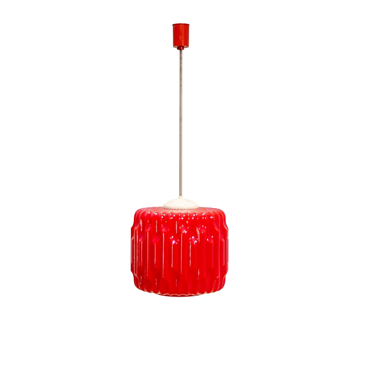 Hanging lamp by Karel Wolf for Osvětlovací Sklo, 1970s 1