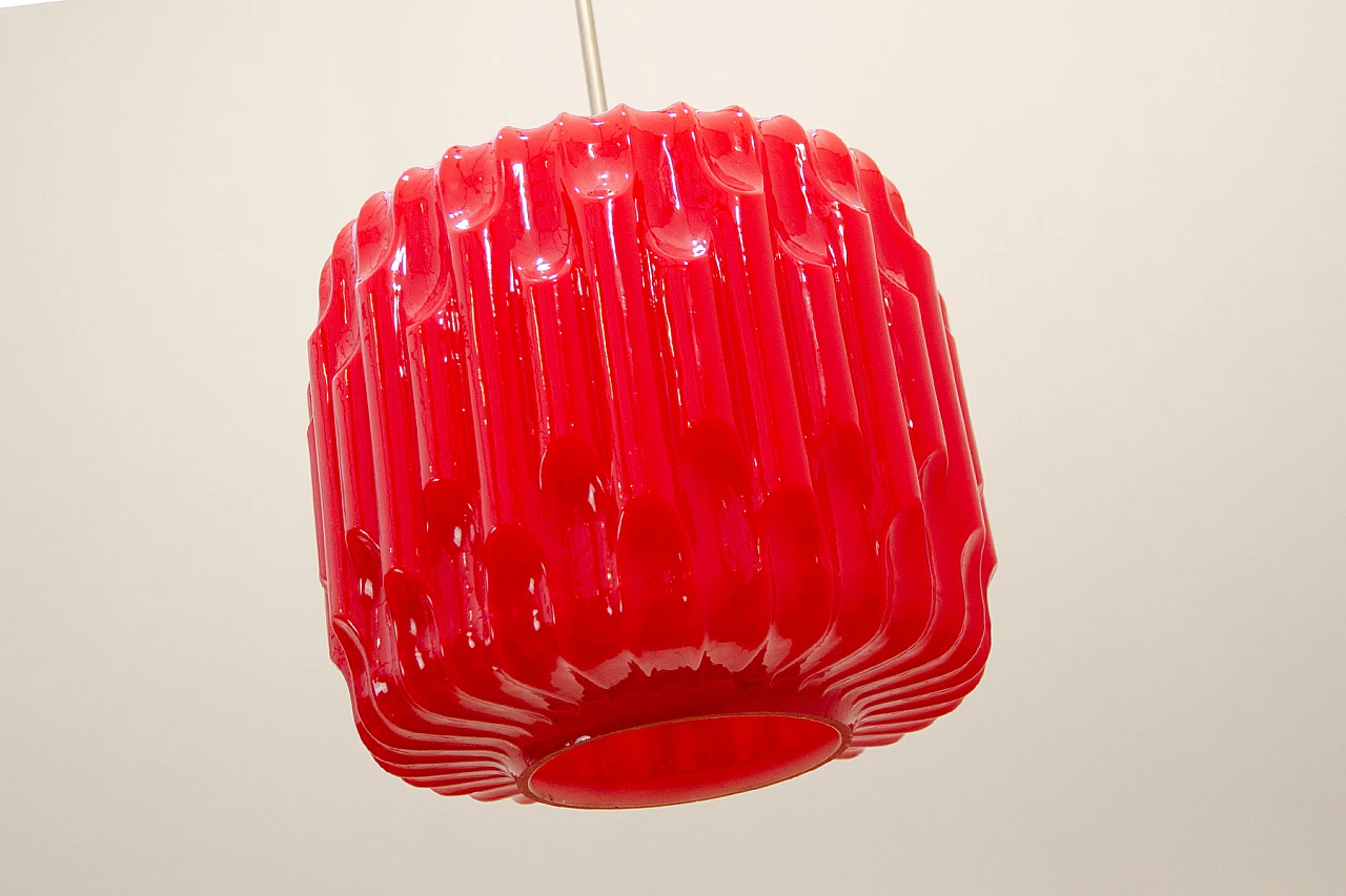 Hanging lamp by Karel Wolf for Osvětlovací Sklo, 1970s 7