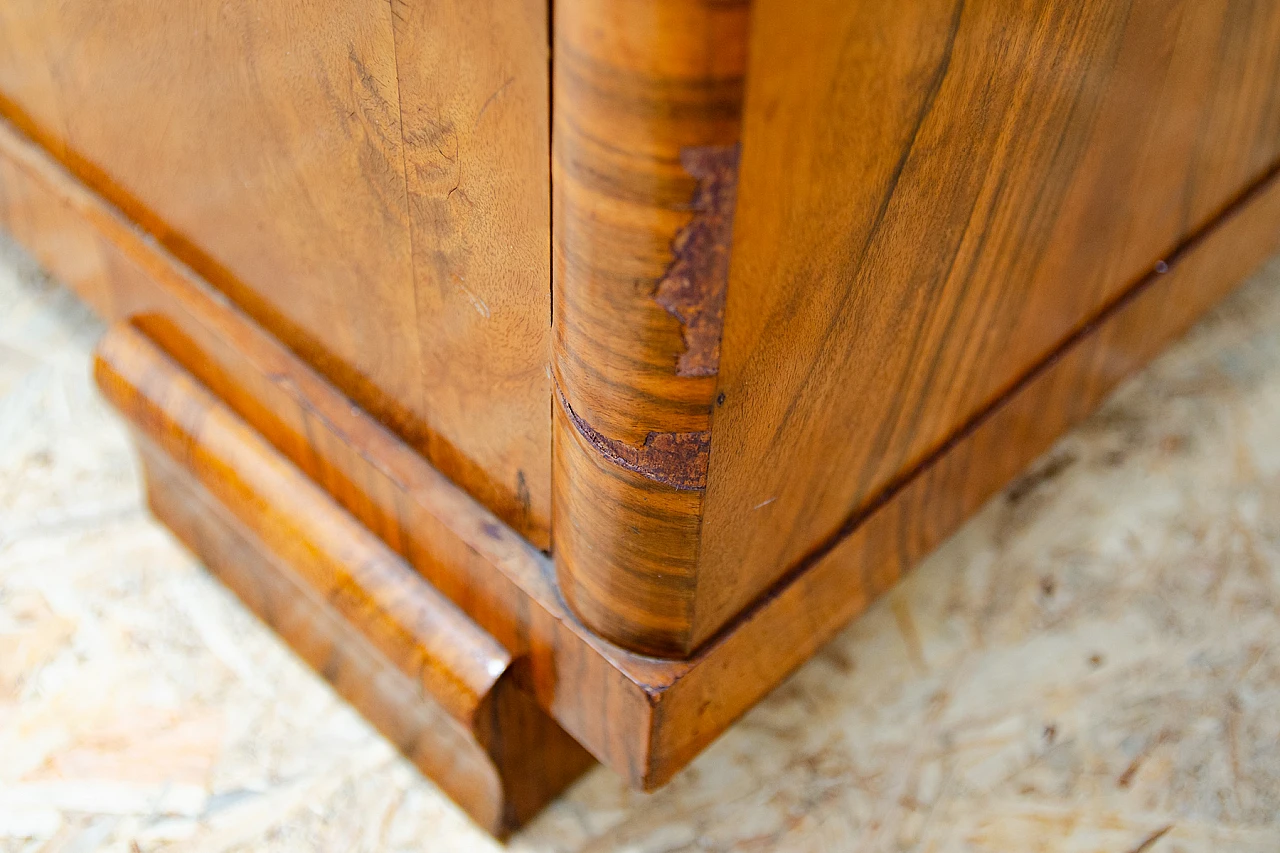 Czechoslovakian Art Deco walnut and fabric storage sofa, 1930s 10