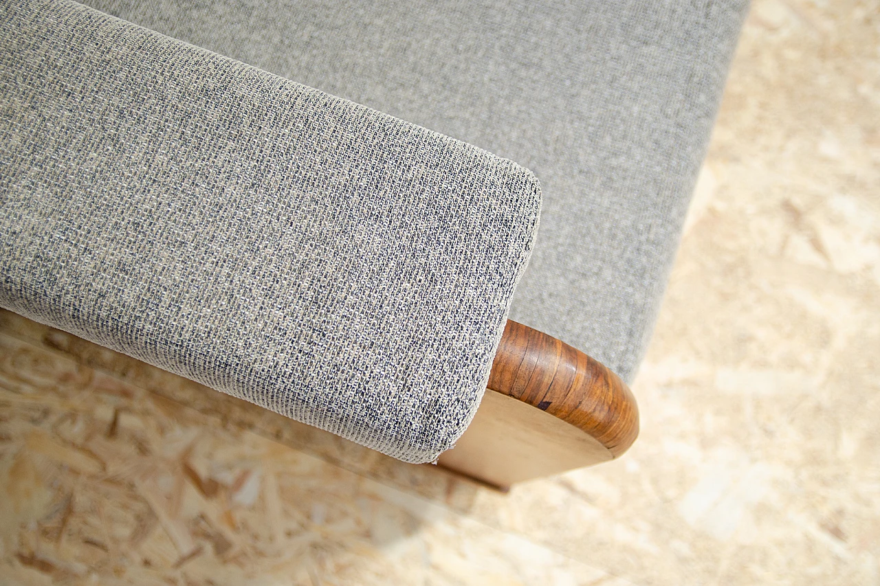 Czechoslovakian Art Deco walnut and fabric storage sofa, 1930s 11