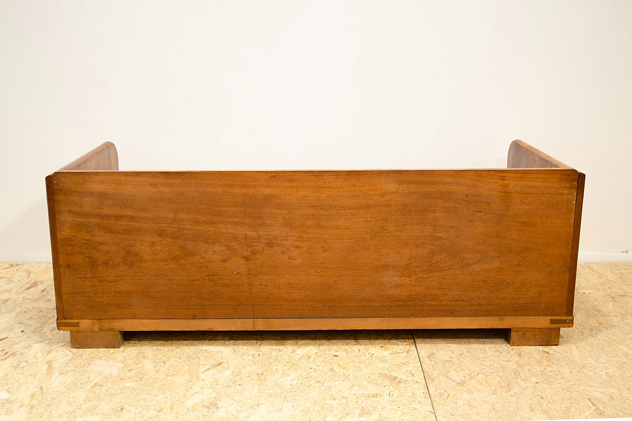 Czechoslovakian Art Deco walnut and fabric storage sofa, 1930s 18