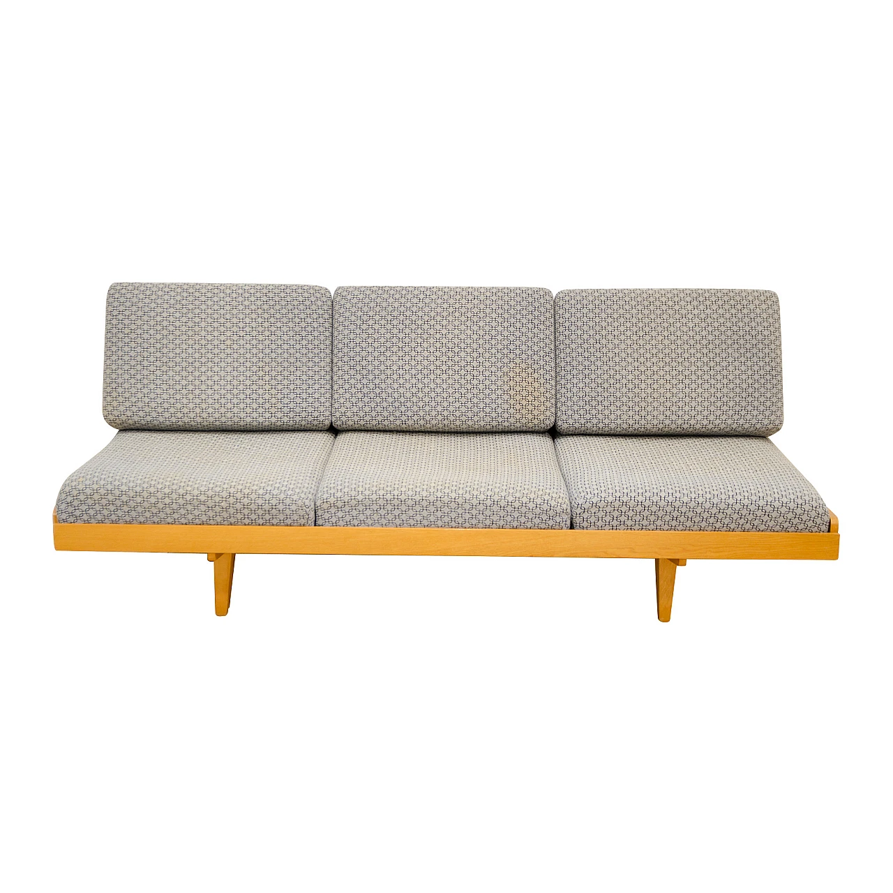 Czechoslovakian beech and fabric sofa bed, 1960s 1