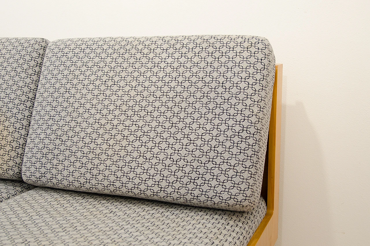 Czechoslovakian beech and fabric sofa bed, 1960s 6