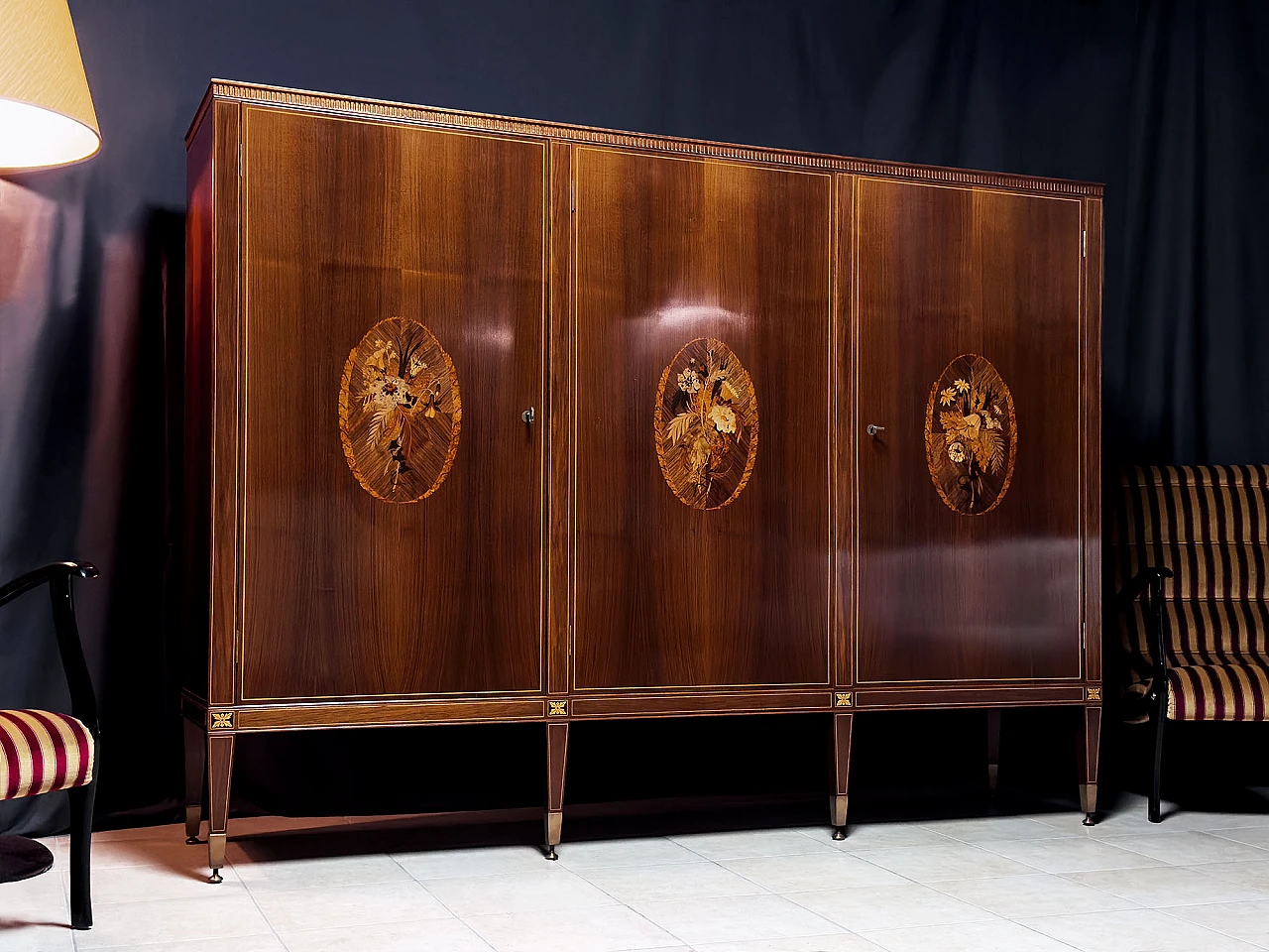 Sideboard with bar compartment by P. Maggi for Marelli & Coli, 1950s 2