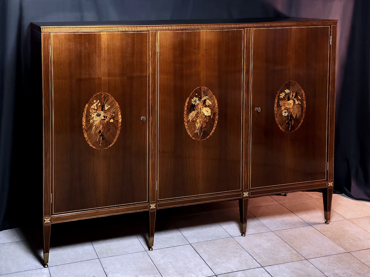 Sideboard with bar compartment by P. Maggi for Marelli & Coli, 1950s 3