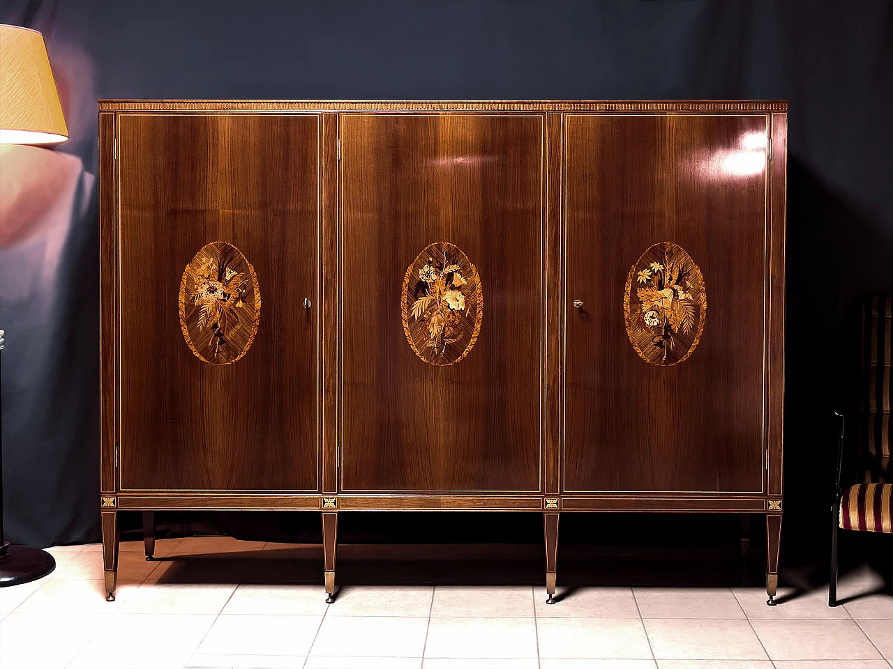 Sideboard with bar compartment by P. Maggi for Marelli & Coli, 1950s 6