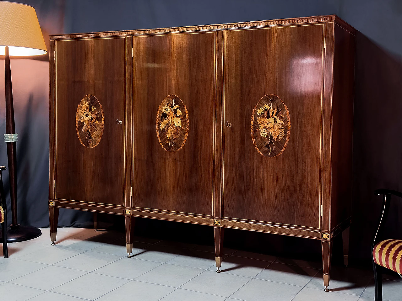 Sideboard with bar compartment by P. Maggi for Marelli & Coli, 1950s 13