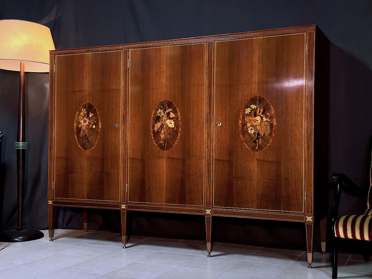 Sideboard with bar compartment by P. Maggi for Marelli & Coli, 1950s 19