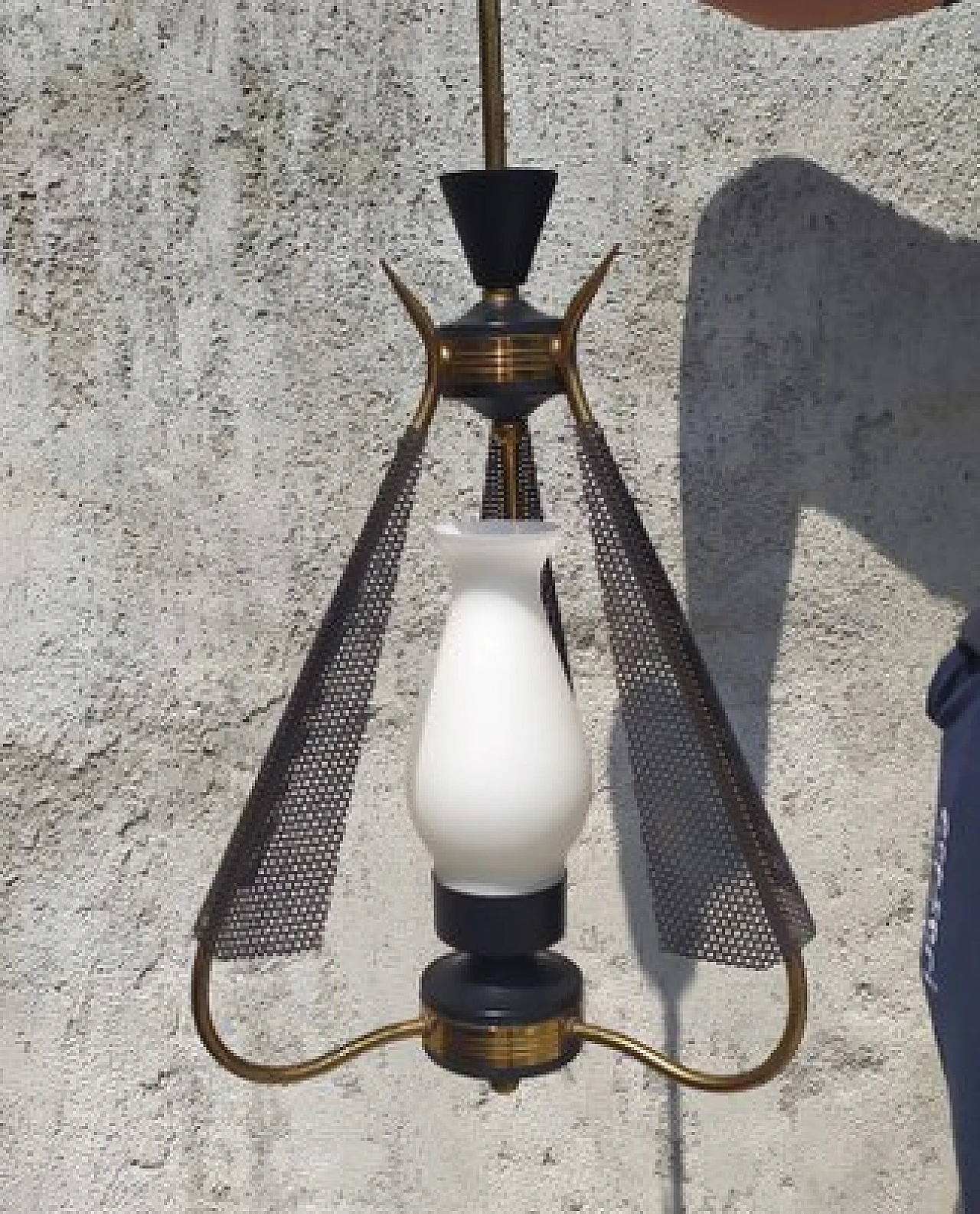 Chandelier attributed to Angelo Lelli for Arredoluce, 1950s 3