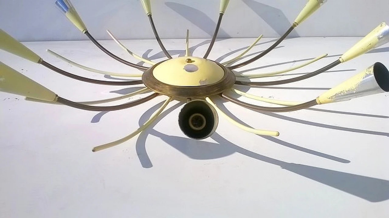 Chandelier attributed to Angelo Lelli for Arredoluce, 1950s 3