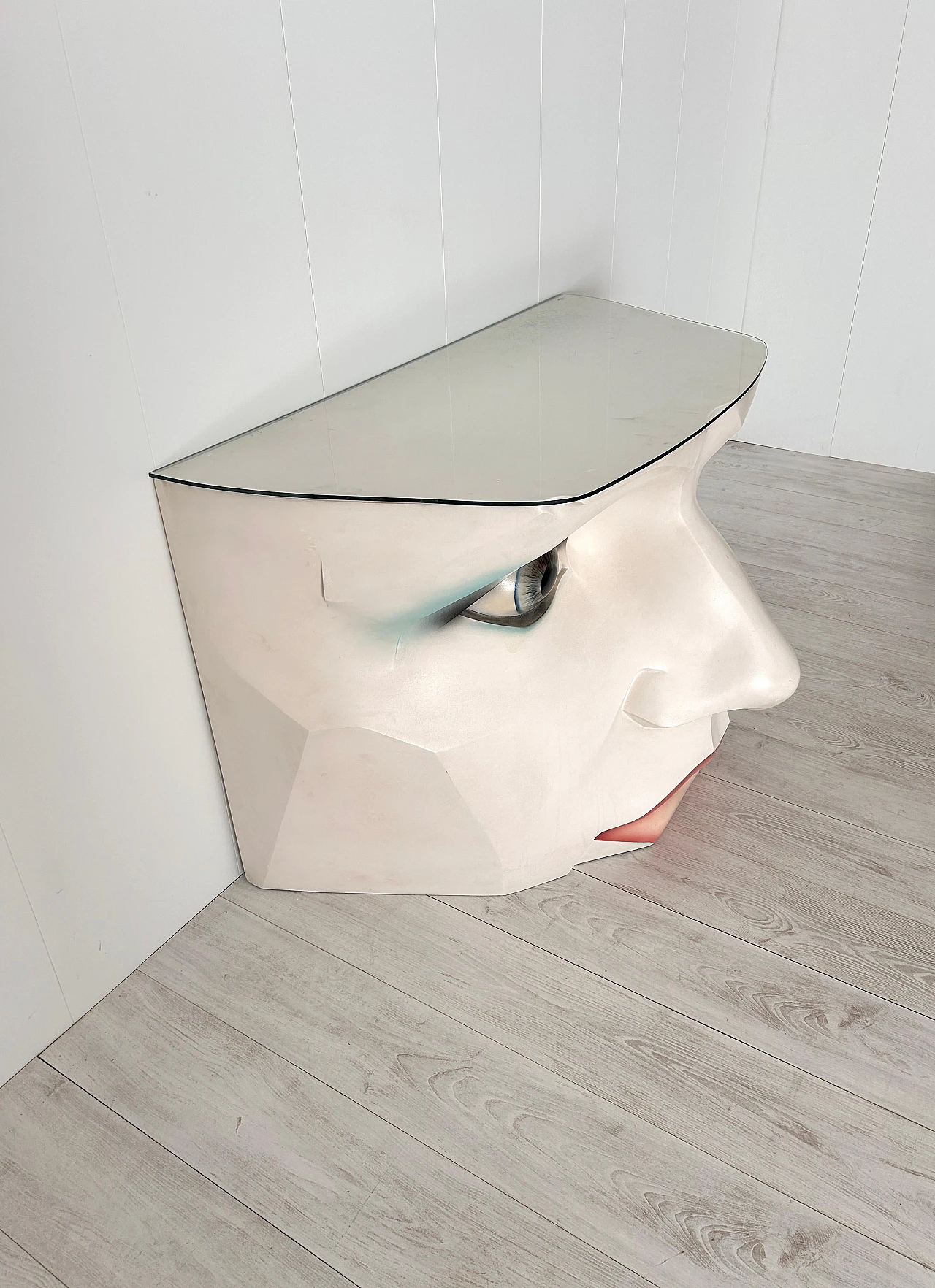 Sculptural fiberglass console with female face, 1980s 8