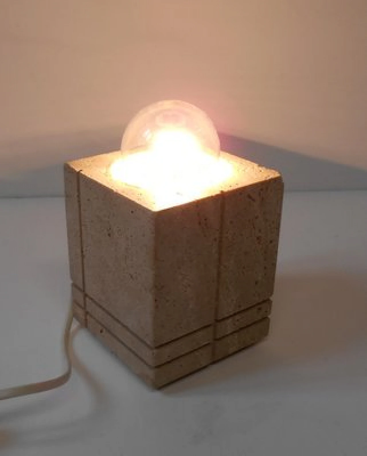 Travertine table lamp by Cerri Nestore, 1960s 5