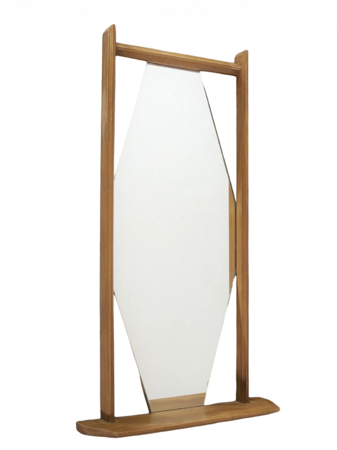 Hexagonal mirror with wooden frame attributed to Ico Parsi, 1960s 10