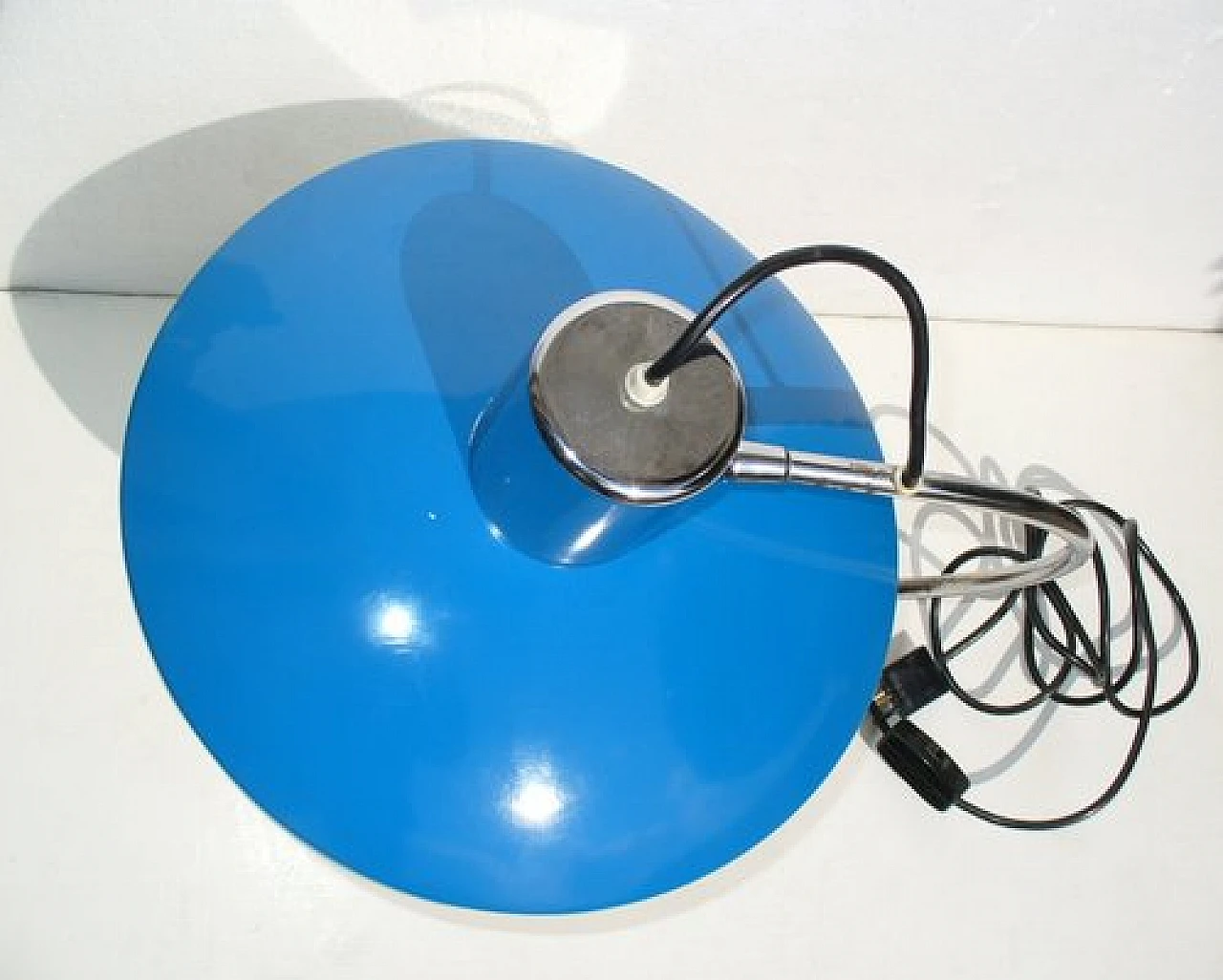 Blue aluminium table lamp, 1960s 3