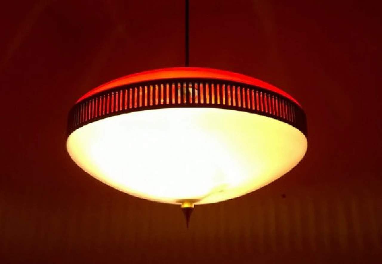 Red acrylic glass pendant lamp, 1950s 3