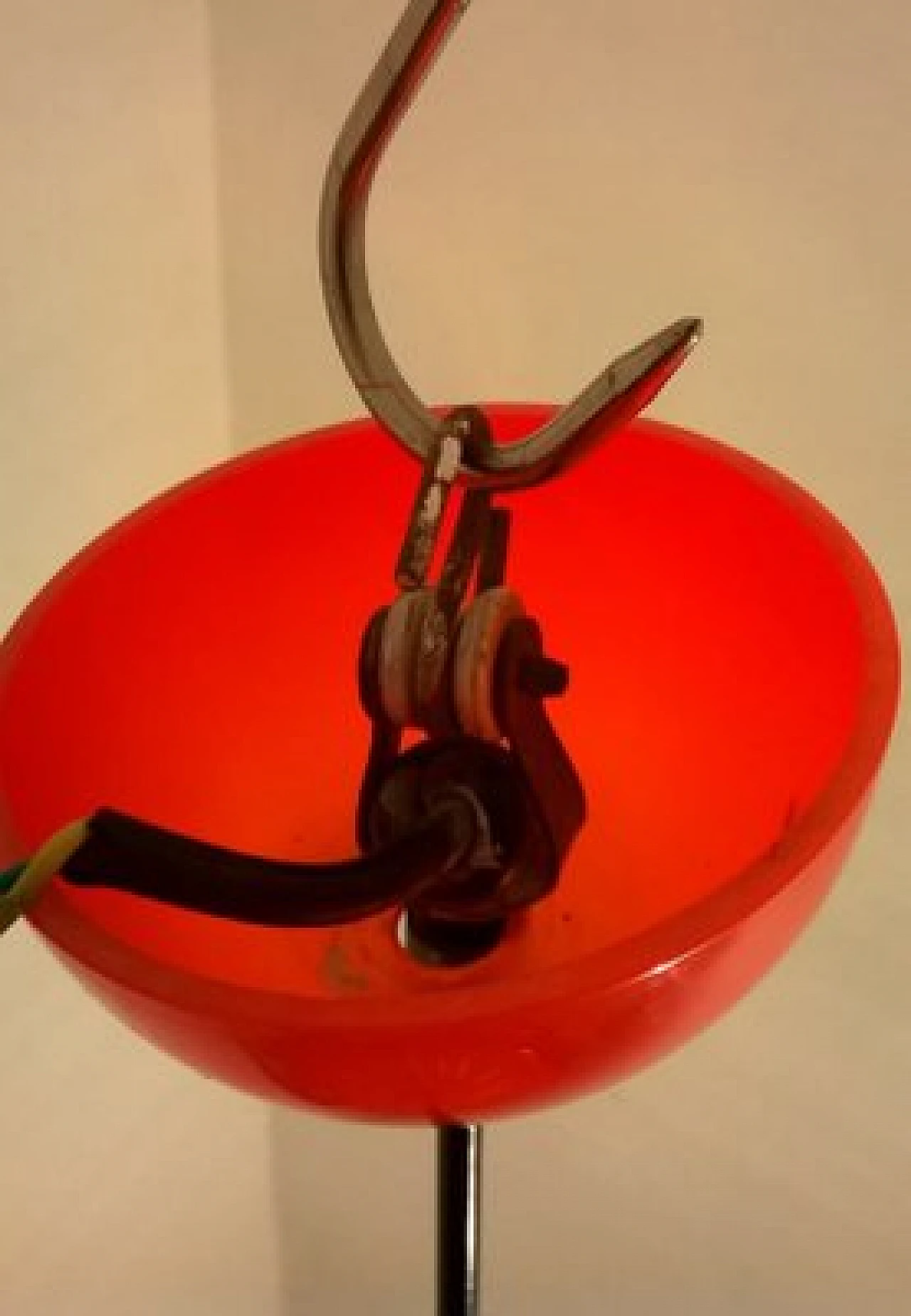 Red acrylic glass pendant lamp, 1950s 6